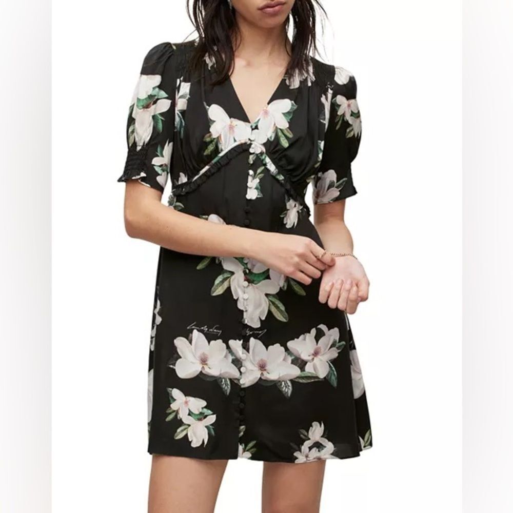AllSaints Demi Alessandra Floral Print Dress | Size 2